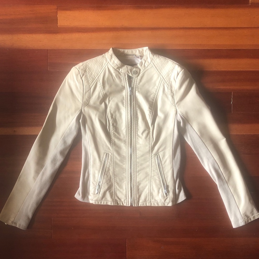 Express Minus The Leather Jacket XS ‘Light Beige’